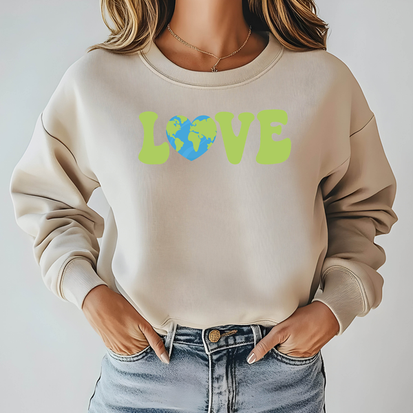Earth Love Sweatshirt – Cozy Eco Crewneck for Planet Lovers