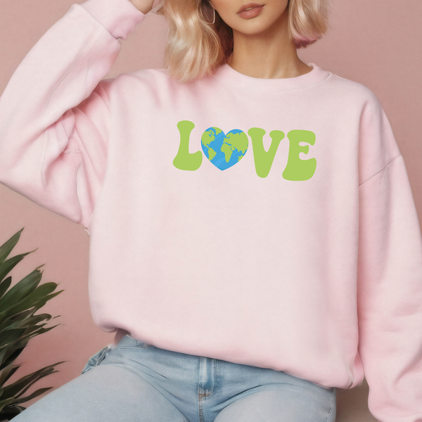 Earth Love Sweatshirt – Cozy Eco Crewneck for Planet Lovers