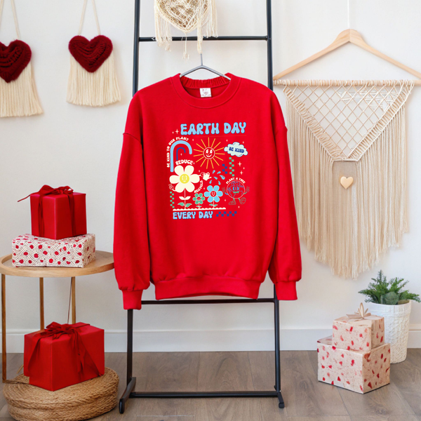 Earth Day Sweatshirt – Retro Eco Crewneck for Planet Lovers