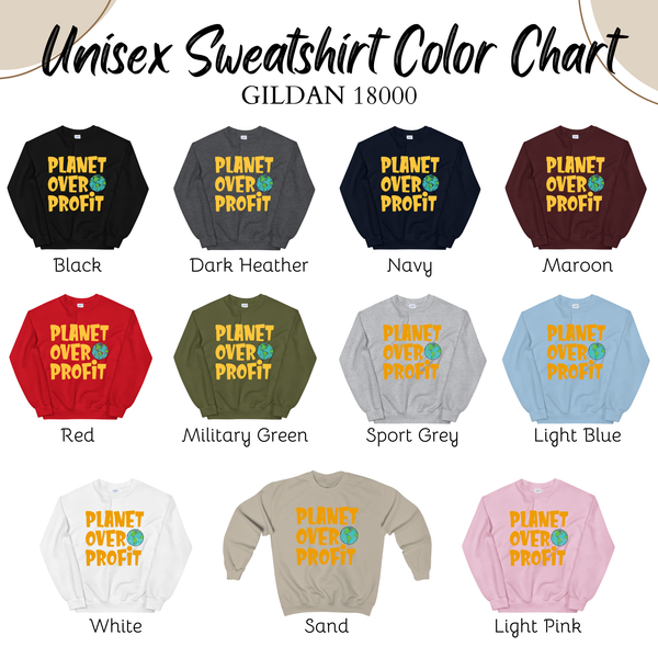Planet Over Profit Sweatshirt – Eco Activist Crewneck