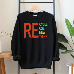 Recycle Reuse Renew Rethink Sweatshirt – Eco Message Crewneck