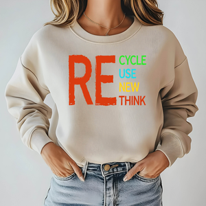 Recycle Reuse Renew Rethink Sweatshirt – Eco Message Crewneck
