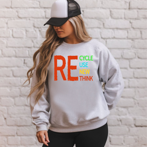 Recycle Reuse Renew Rethink Sweatshirt – Eco Message Crewneck