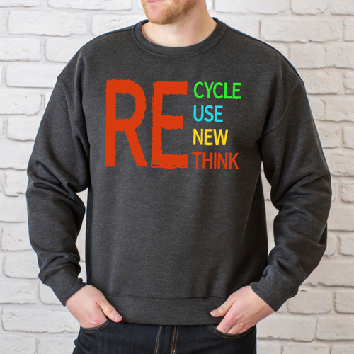 Recycle Reuse Renew Rethink Sweatshirt – Eco Message Crewneck