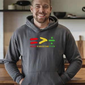 Equality Is Greater Than Division Hoodie – Unity & Juneteenth Graphic