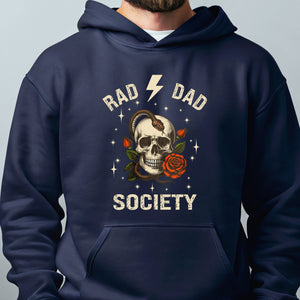 Rad Dad Society Hoodie – Gothic Skull Pullover for Fearless Dads