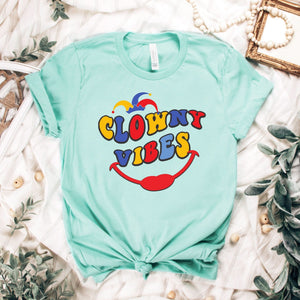 Clown Vibes T-Shirt – Funny Halloween Horror Shirt for Spooky Season