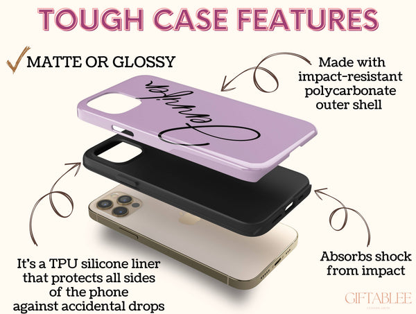 Your Name Here Phone Case – Personalized Minimalist Script Design