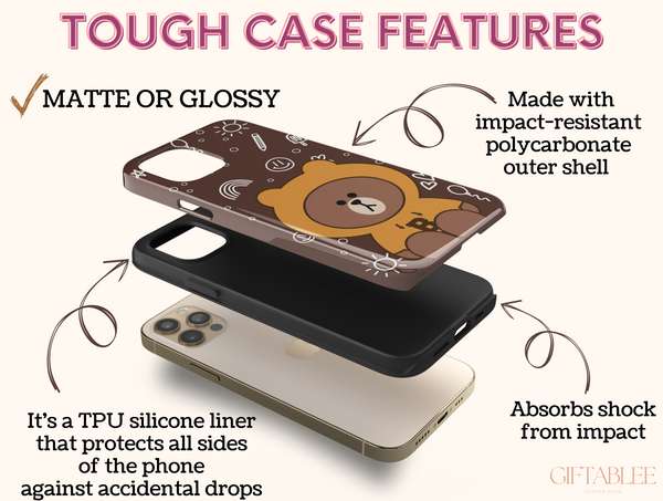 Kawaii Bear Phone Case – Cute Cartoon Bear Protective Cover