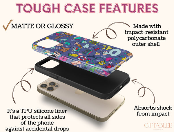Vacation Ready – Beach Doodle Phone Case