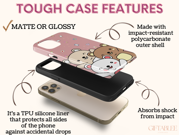 Cute Bear Phone Case – Adorable Kawaii Cartoon Bear Design