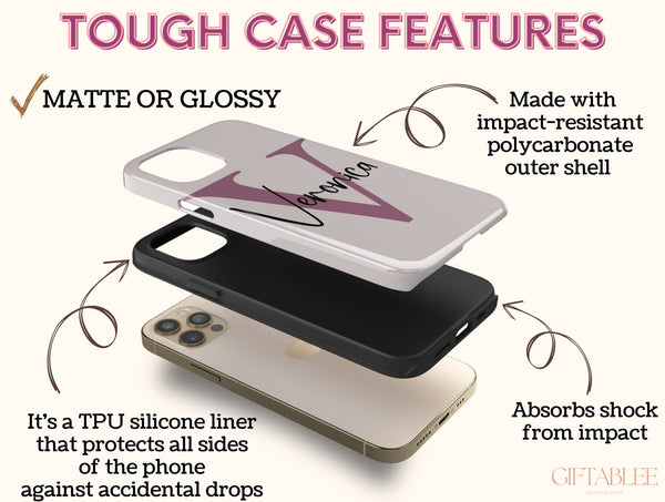 Monogram Name Phone Case – Personalized Initial & Elegant Cursive Design
