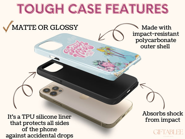 Summer Vibes Phone Case – Cute Beach & Strawberry Design