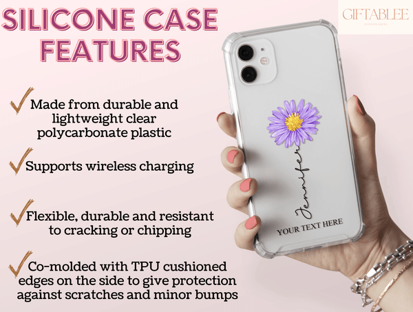 Personalized Birth Flower Phone Case – Custom Name & Birth Month Floral Design