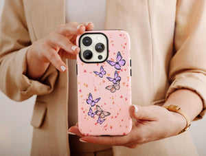 Cute Purple Butterfly Phone Case – Personalized Botanical Design