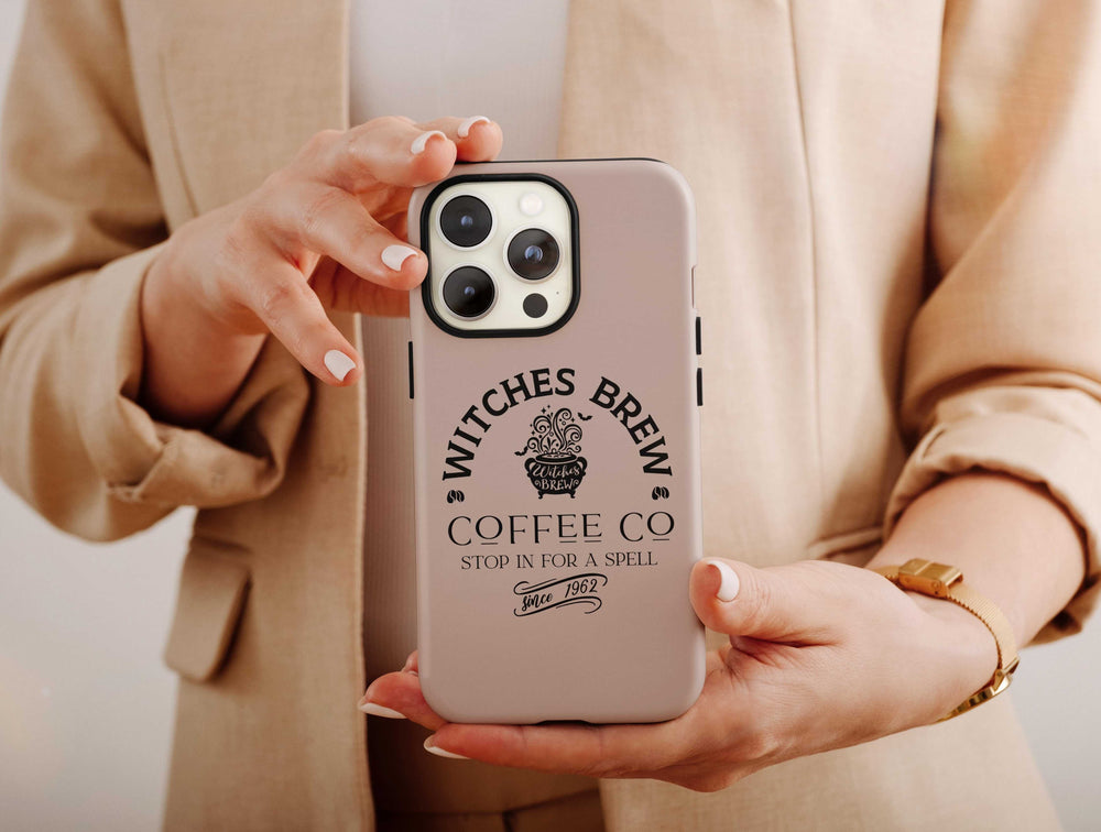 Witches Brew Phone Case – Vintage Witch Coffee Halloween Art