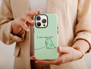 Cute Dinosaurs Phone Case – Matching Couple “I Miss You”