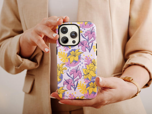 Lily Flower Phone Case, Kawaii Floral Phone Case For Women Birthday Gift, Watercolor Case, Floral Phone Case, Botanical Phone Case For Her