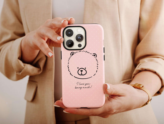 Couple Bear Phone Case, Matching Couple Phone Case For Men And Women Anniversary, Bear Case, Matching Cases, Kawaii Phone Case For Couples