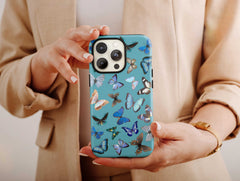 Aesthetic Blue Butterfly Phone Case – Vibrant Nature Design