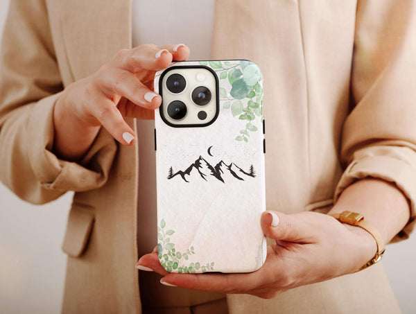 Sun Moon and Mountain Phone Case – Minimalist Nature Art