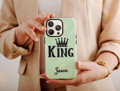 Custom King And Queen Phone Case – Personalized Couple & Matching Design