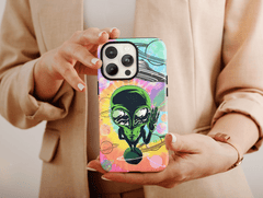 Psychedelic Alien Phone Case – Trippy Cosmic Space Design