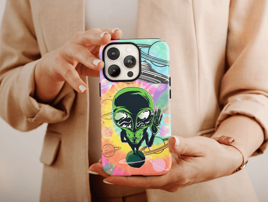 Psychedelic Alien Phone Case, Space Phone Case For Space Lovers’ Christmas Gift, Psychedelic Phone Case, Alien Phone Case For Men And Women