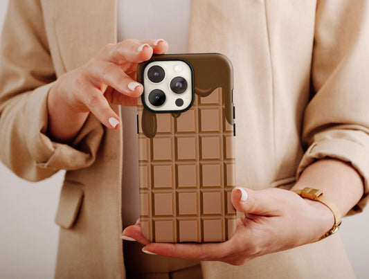 Melting Chocolate Phone Case, Chocolate Phone Case For Men And Women Christmas Gift, Kids Phone Case, Chocolate Bar Case For Him & Her