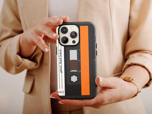 Custom Cassette Tape Phone Case – Personalized Retro Music Design