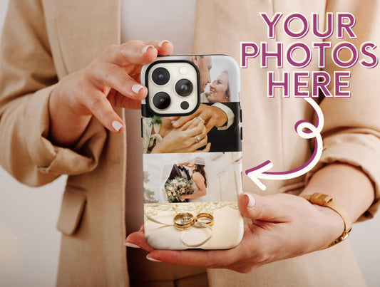 Custom Photo Collage Phone Case, Photo Collage Cellphone Case For Men And Women Wedding Anniversary, Couple Phone Case For Husband & Wife