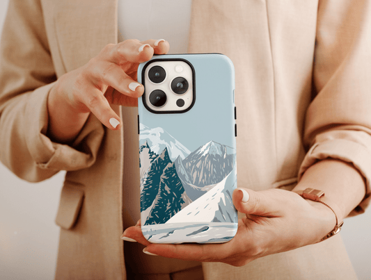 Snowy Mountains Phone Case, Mountain Phone Case For Men And Women Christmas Gift, Nature Phone Case, Mountains Phone Case For Campers