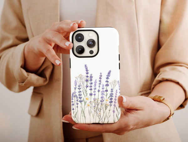 Lavender Flower Phone Case – Watercolor Botanical Floral Cover