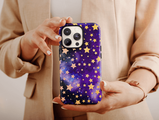 Twinkling Stars Phone Case, Star Phone Case For Men And Women, Stars Pattern Case, Night Stars Case, Galaxy Phone Case For Him Or Her
