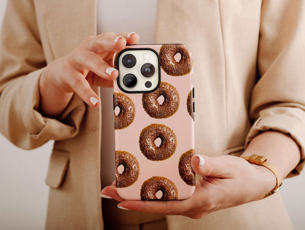 Chocolate Donut Phone Case – Cute Dessert Pattern Phone Cover