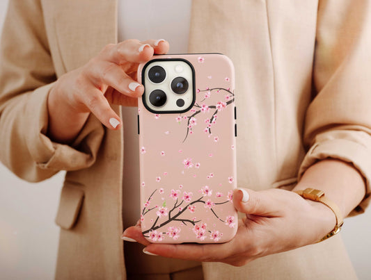 Sakura Blossom Phone Case, Floral Phone Case For Women Birthday, Kawaii Phone Case, Trendy Phone Case, Girly Phone Case For Flower Lover
