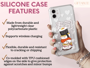 Funny Kawaii Phone Case – Cute Smiling Sushi for Food Lovers