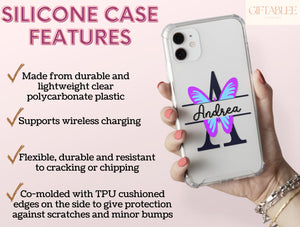 Butterfly Initial Phone Case – Personalized Name & Colorful Monogram Design