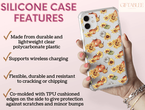 Autumn Pumpkin Phone Case – Sunflower & Harvest Fall Pattern