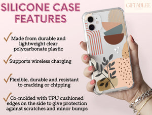 Boho Abstract Phone Case – Earthy Modern Botanical Art Design
