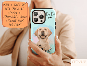 Pet Memorial Phone Case – Personalized Dog Dad Portrait Gift