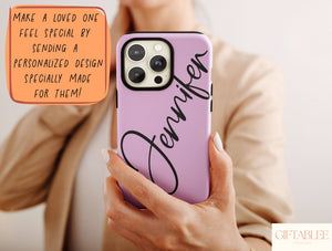 Your Name Here Phone Case – Personalized Minimalist Script Design