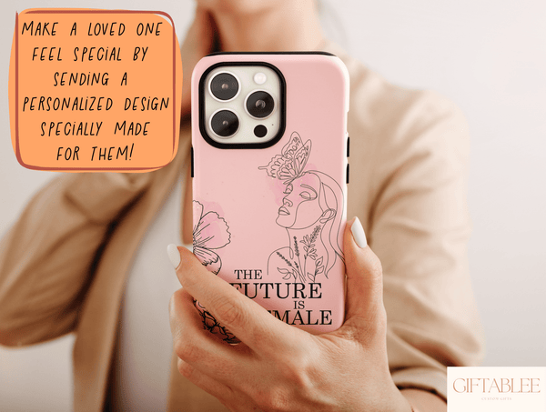 The Future Is Female Phone Case – Feminine Line Art & Botanical Design