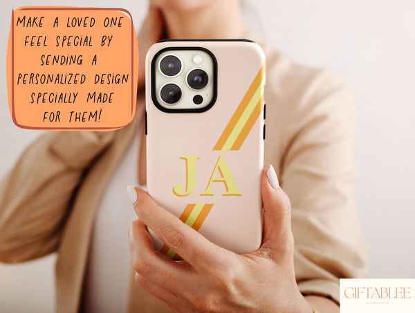 Retro Monogram Phone Case – Personalized Initial Design