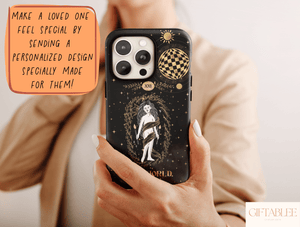 Tarot Cards Phone Case – Mystical Gold & Black Celestial Tarot Design