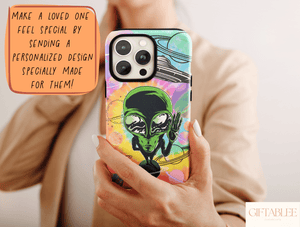 Psychedelic Alien Phone Case – Trippy Cosmic Space Design