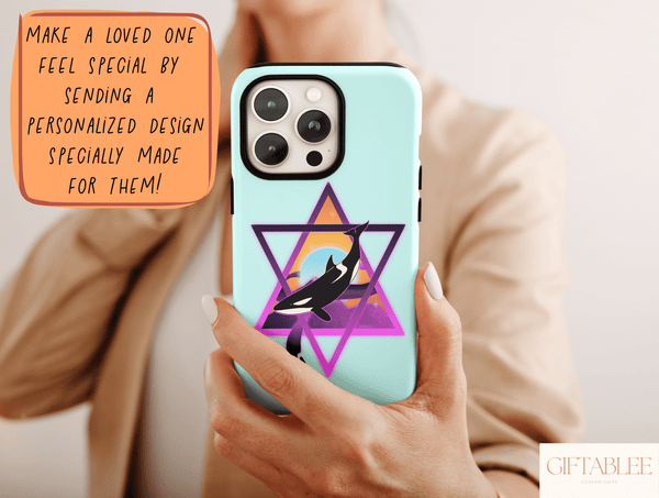 Orca Phone Case – Cosmic Black & White Whale Ocean Artwork