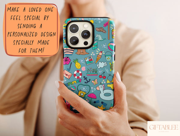 Vacation Ready – Beach Doodle Phone Case