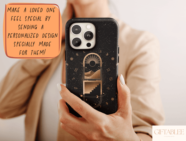 Esoteric Celestial Phone Case – Mystical Astrology Moon Design
