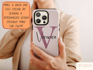 Monogram Name Phone Case – Personalized Initial & Elegant Cursive Design